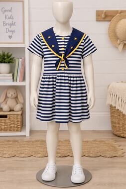 90s vintage Avon kids sailor dress size 6 little girls 
Blue and white nautical